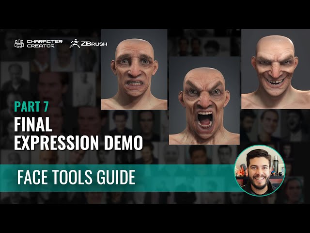 Easy Facial Rig in ZBrush with Face Tools (7/7): Expression Demo with Facial Profile Editor