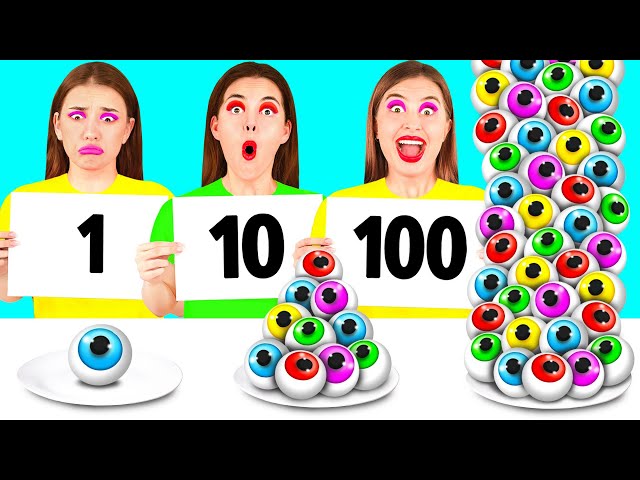 100 Layers of Food Challenge | Funny Food Hacks by BaRaDa Challenge
