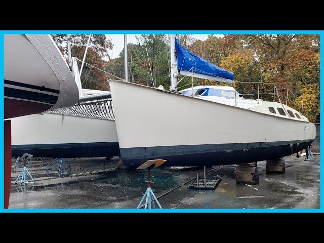 109. Dirt Cheap ABANDONED Project Catamaran - Should We Buy? [Full Tour] Learning the Lines