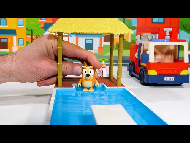 Bluey Gets a New Student and Plays with a New Firetruck - Toy Learning Video for Kids!