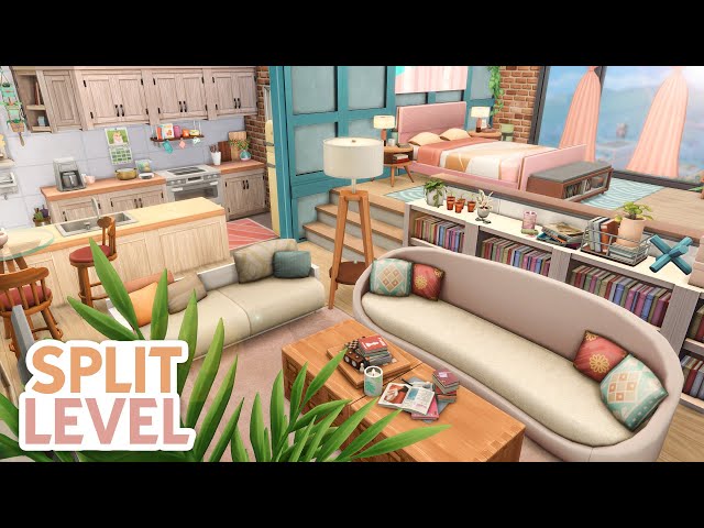 Colorful Split Level Apartment // The Sims 4 Speed Build: Apartment Renovation