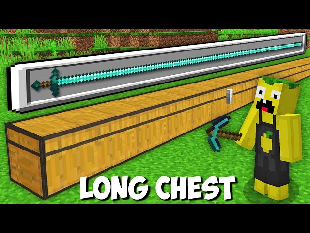 How to GET THIS LONGEST CHEST WITH A SECRET SWORD in Minecraft ? SUPER LONG CHEST !