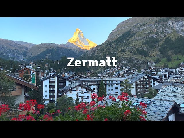 [4K]🇨🇭 Zermatt: Magical Alpine Village in Switzerland 🏔️/ Epic view of the golden Matterhorn🔭🚂 2023