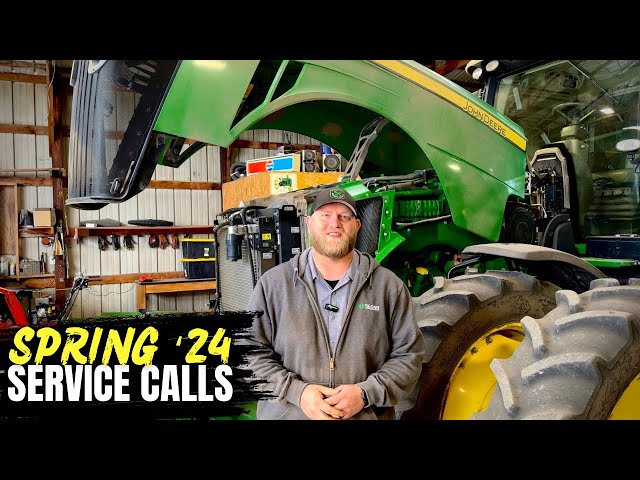 Keeping the John Deere 8R tractors going! Spring service calls 2024