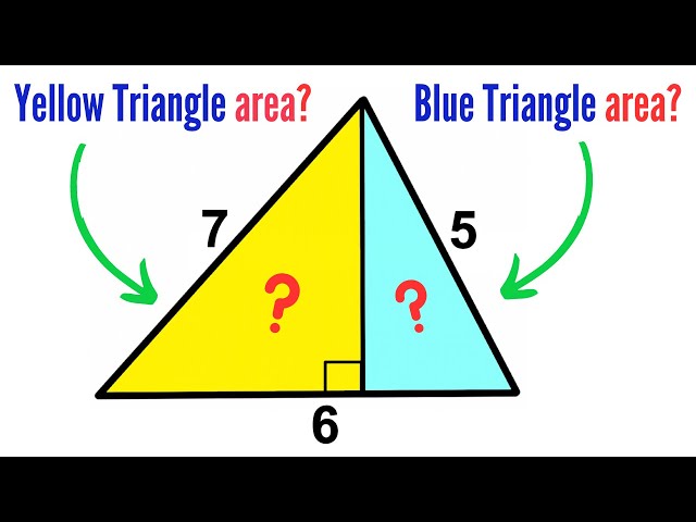 Can you find the area of the Yellow and Blue triangles? | #math #maths #geometry
