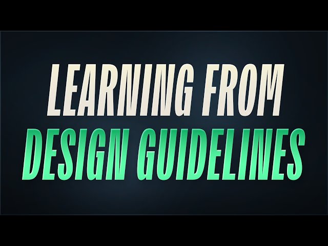 Learning from Material Design and Human Interface Guidelines
