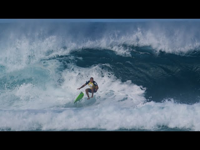 Slo-mo (180 fps) Surfers falling at world famous Pipeline on the North Shore.