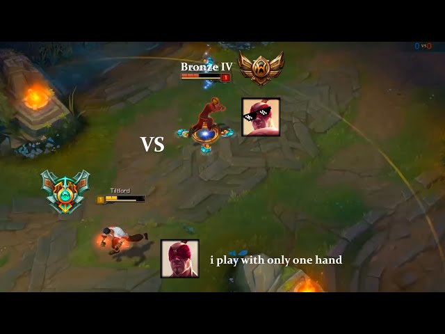 LoL Best Moments #42 Rush (only with one hand) Solo Lee Sin vs Bronze 4 (League of Legends)