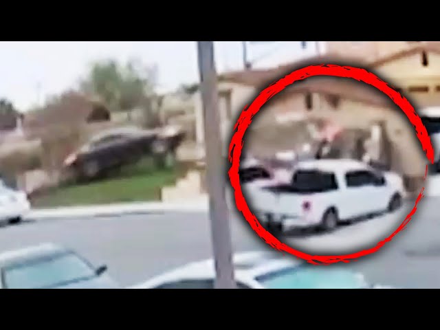 Car Goes Airborne Before Crashing Into Home’s Garage