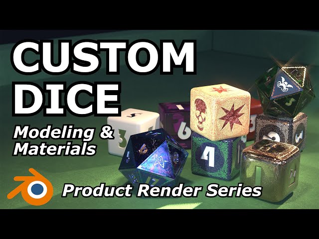 Modeling Custom Gaming Dice | Hard Surface Modeling With Booleans, SVGs, Stencils & Custom Materials