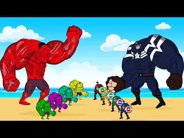 Evolution of RED HULK Vs Evolution of CAPTAIN AMERICA : Who Will Win? | SUPER HEROES MOVIE ANIMATION