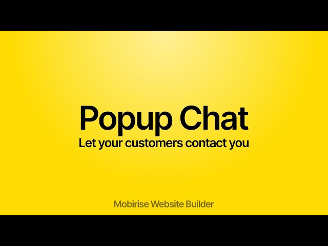 Popup Chat. New premium extension for Mobirise Web builder