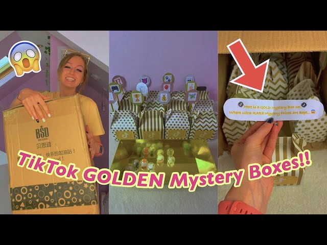 12 TikTok GOLDEN Mystery Boxes arrived at my door?!😱✨*asmr* #Shorts