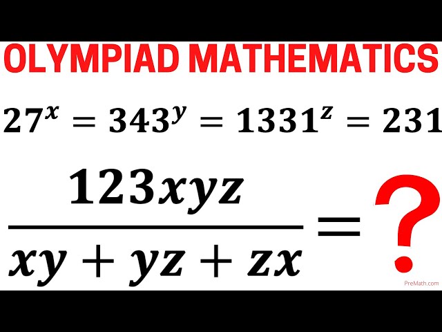 Mathematical Olympiad | Learn how to find the value of 123xyz/(xy+yz+zx) | Math Olympiad Training