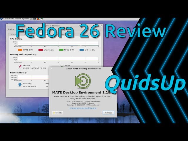 Fedora 26 Linux Review with MATE Desktop
