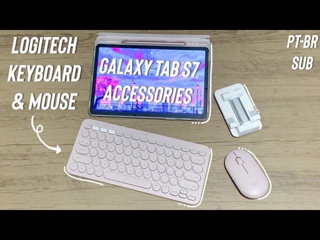Galaxy Tab S7 Accessories 🌸 Logitech Keyboard K380 & Pebble Mouse M350 | Aesthetic Unboxing