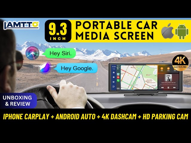 LAMTTO 9.3" Portable Car Screen 4K CAMERA -  FOR ANY CAR  ⫸ UNBOXING REVIEW