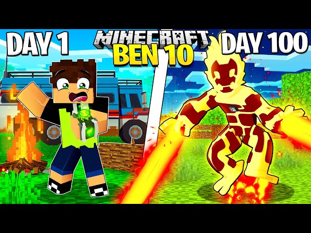 I Survived 100 Days as BEN 10 in Minecraft