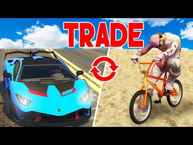 Trading from a BMX to a Lamborghini in GTA 5