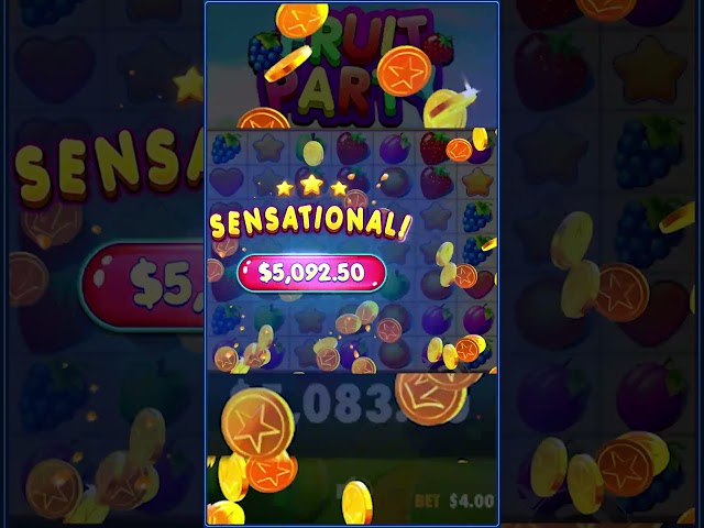 He won $20,000 on Fruit Party in ONE SPIN ⚡ #maxwin