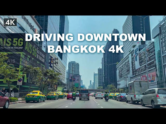 【4K】Driving in Downtown To Old Town Bangkok March, 2021