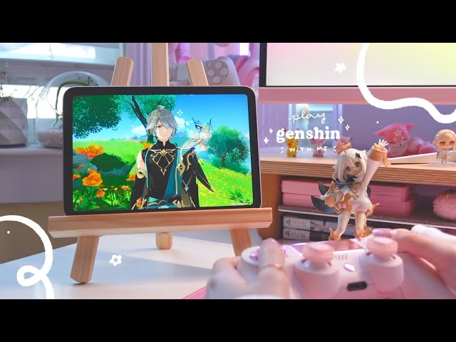 🍃 playing genshin on a chilly late afternoon | 1hr of gameplay ambience (jp dub, ipad mini) ✩