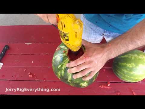 Ultimate Summer Beverage. Watermelon + Power Drill = Awesome