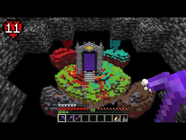 How I Built a Nether Hub In The Void In Minecraft Hardcore