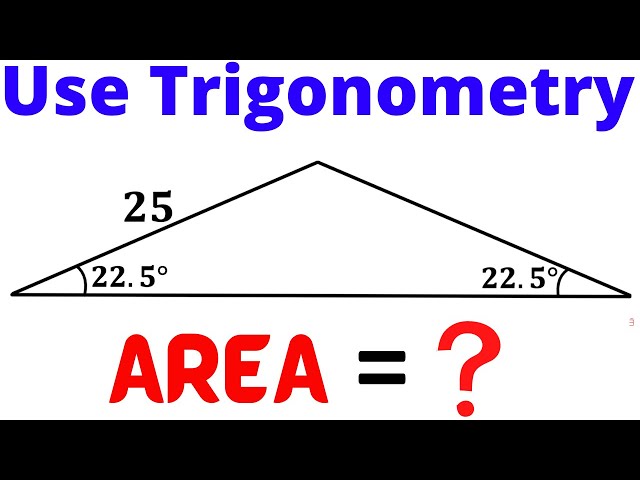 Find Area of the Triangle using Trigonometry | Important Geometry skills explained | Fun Olympiad