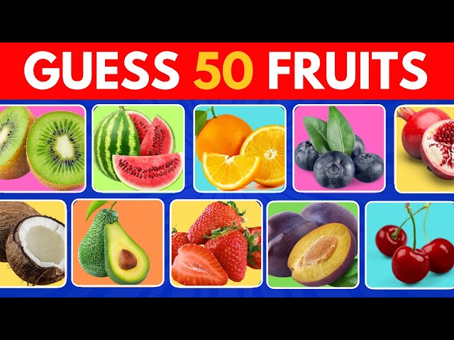 Can You Guess These 50 Fruits Easy to Hard Level Challenge! 🍉🍋🍒
