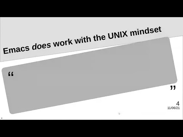 GNU's Not UNIX: Why Emacs Demonstrates The UNIX Philosophy Isn't Always The Only Answer -Daniel Rose