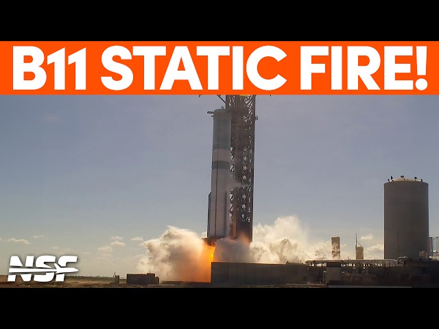 SpaceX Booster 11 Static Fire - SOUND ON (Headphone Warning)