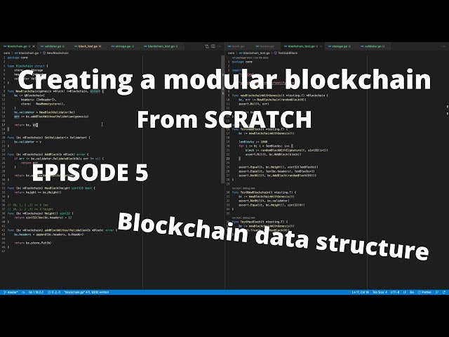 Create a blockchain from scratch in Golang EP5: Creating the blockchain data structure