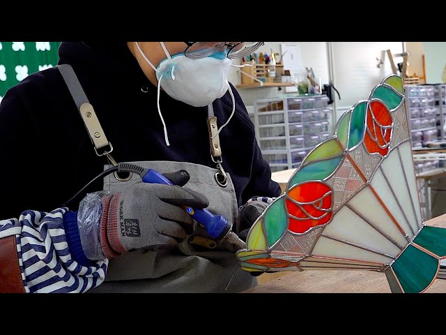 The Art of Light! Process of Making Stained Glass Lighting. Korean Glass Artist