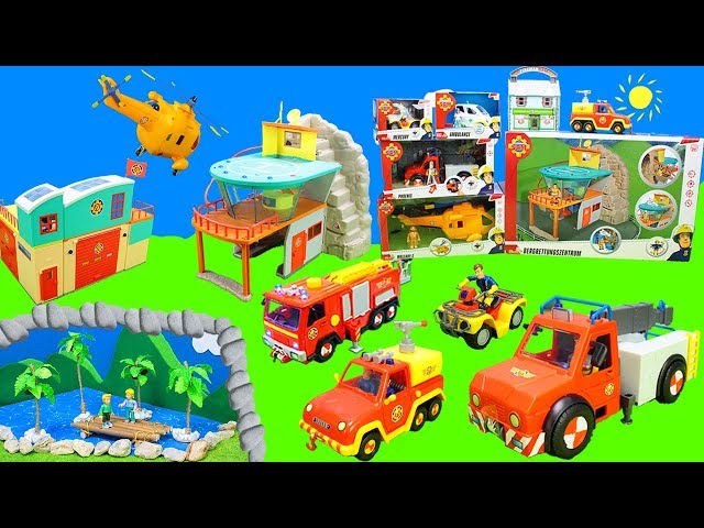 Feuerwehrmann Sam Feuerwehrautos: Rettungsaktion als Spielzeug Kinderfilm mit Unboxing