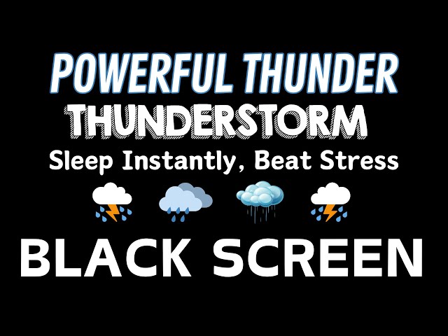 Rain Sounds Help You Sleep Instantly, Beat Stress & Insomnia | Heavy Rainstorm & Strong Thunder