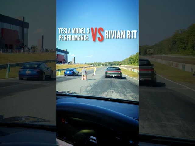 Rivian R1T Drag Racing a Tesla Model 3 Performance! 😲
