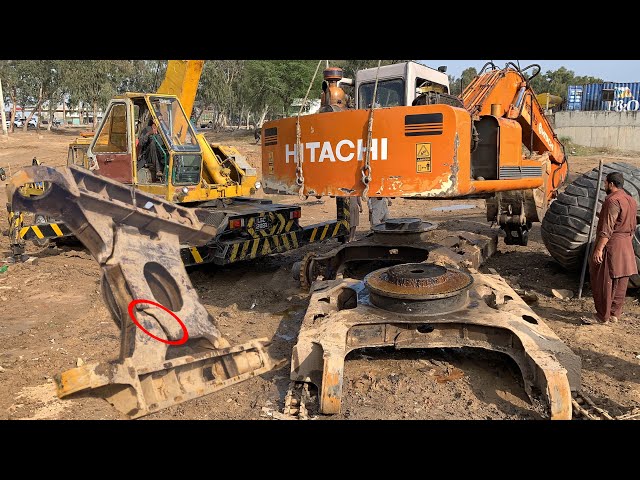 Hitachi Excavator Broken Chassis Repairing and Restoration