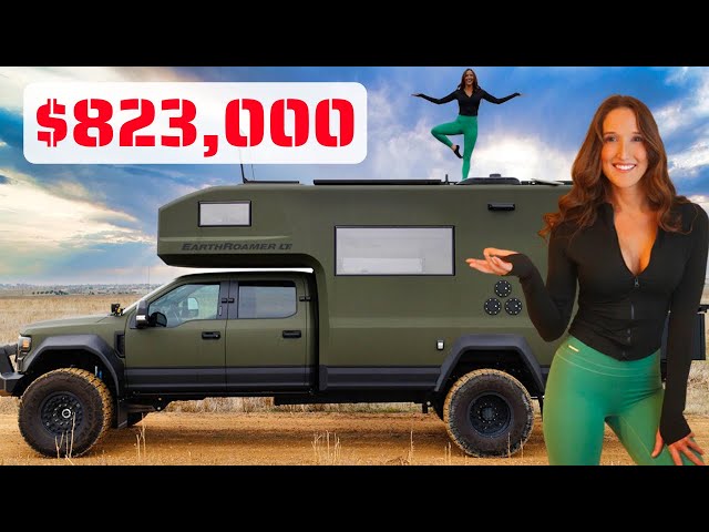Am I MOVING into an $823,000 EARTHROAMER? Full Tour - Living in a Truck Camper