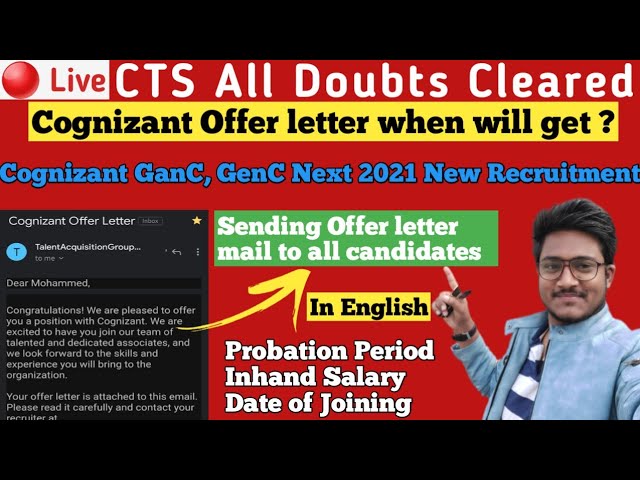 🔴Live Doubts 🔥 Cognizant sending offer || Not getting any mail || All About Cognizant Process