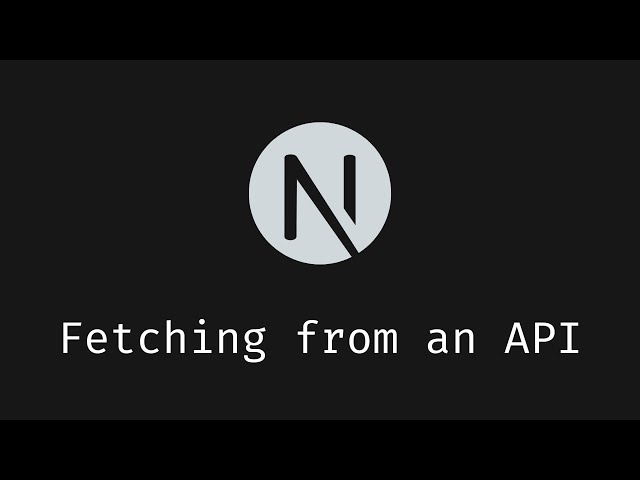 Fetching data from an API in Next.js