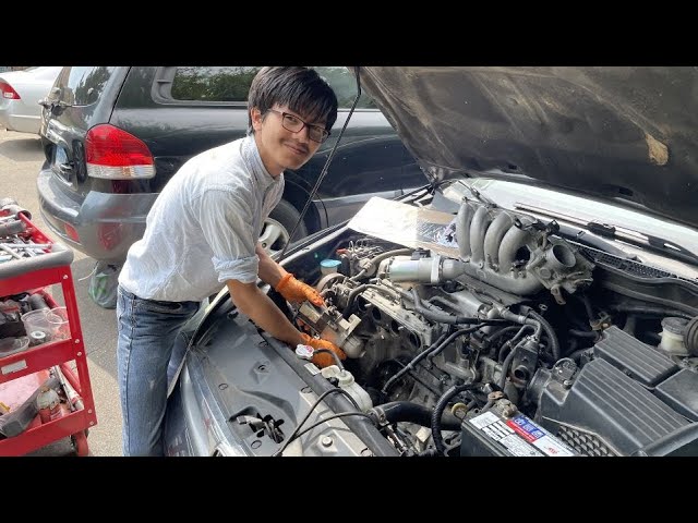 How To Remove Starter Honda Accord 2003 2004 2005 2.4L & 2006 2007 w/Intake Manifold Chamber Removal