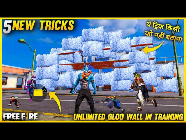 Top 5 New Tricks In Free Fire | Free Fire Unlimited Gloo Wall Trick In Training
