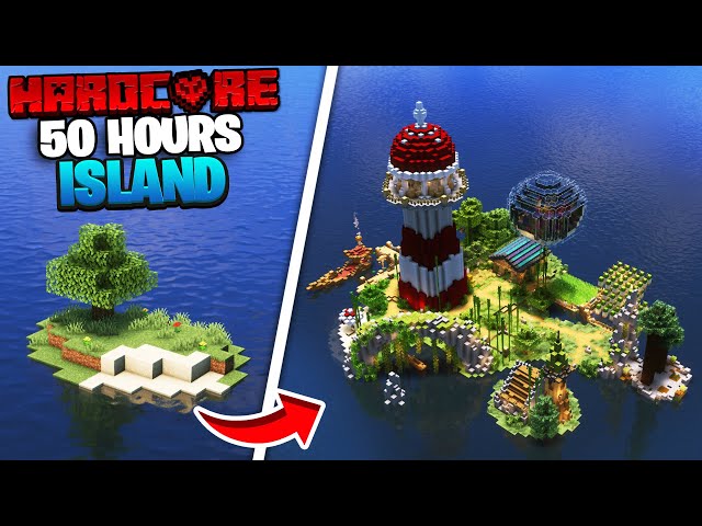I Survived 50 HOURS on a DESERTED ISLAND in Minecraft