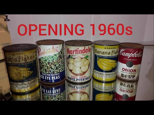 55 Year Old Canned Foods, Opening decades-old Canned Foods 3