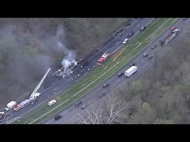 Tractor trailer fire on I-270 causing major delays