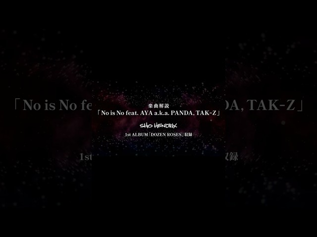 「No is No feat. AYA a.k.a. PANDA, TAK-Z」楽曲解説SHO HENDRIX1st ALBUM「DOZEN ROSES」収録