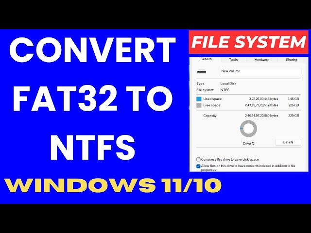 Convert FAT32 to NTFS File System Without Losing Data in Windows 11 / 10