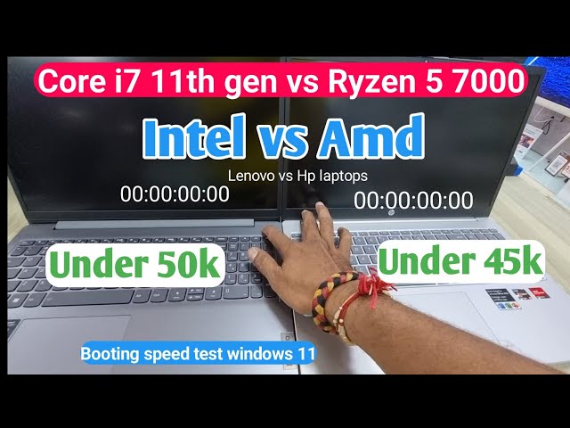 amd vs intel processor | core i7 11th gen vs ryzen 5 7520u | booting speed test windows 11 | amd cpu