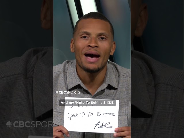 Andre De Grasse is a firm believer in S.I.T.E., shares words of encouragement in this "Note to Self"